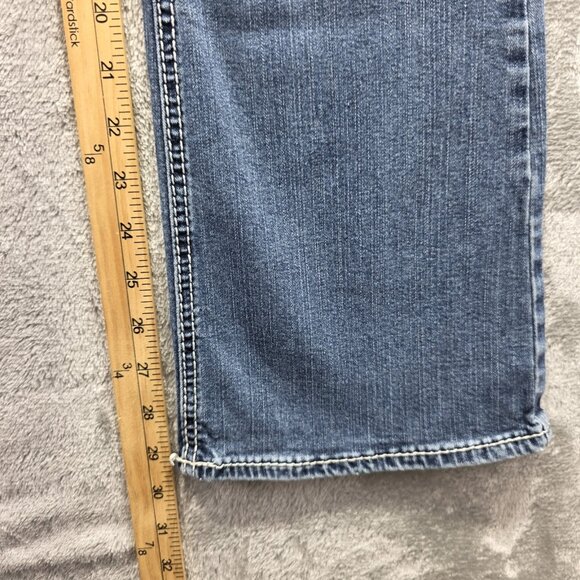 Silver Jeans Suki Mid Boot Jeans Womens 28 Blue Fluid Denim Stretch Bootcut - Picture 9 of 11